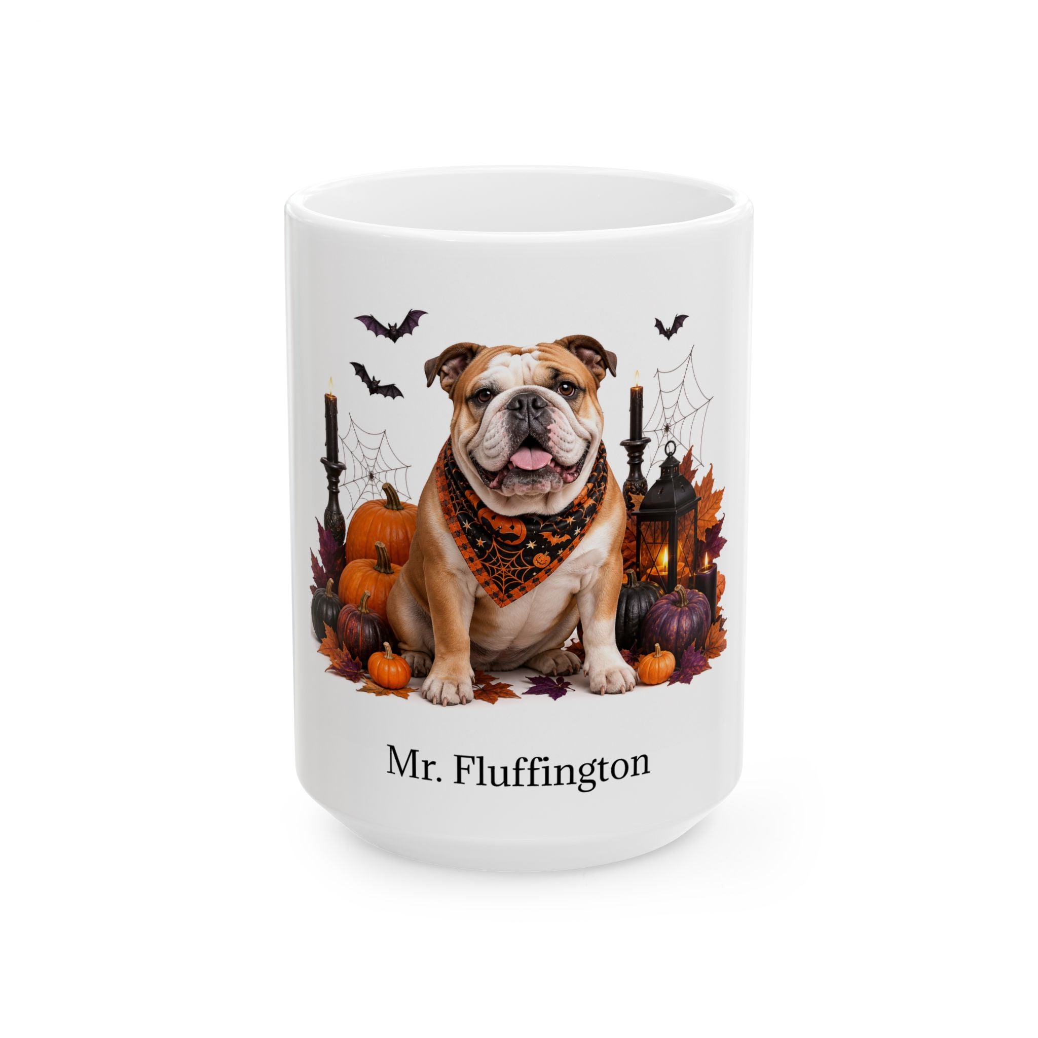 Personalized Bulldog Halloween mug, alternate product view