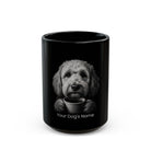 Personalized Cockapoo black ceramic coffee mug with custom dog name