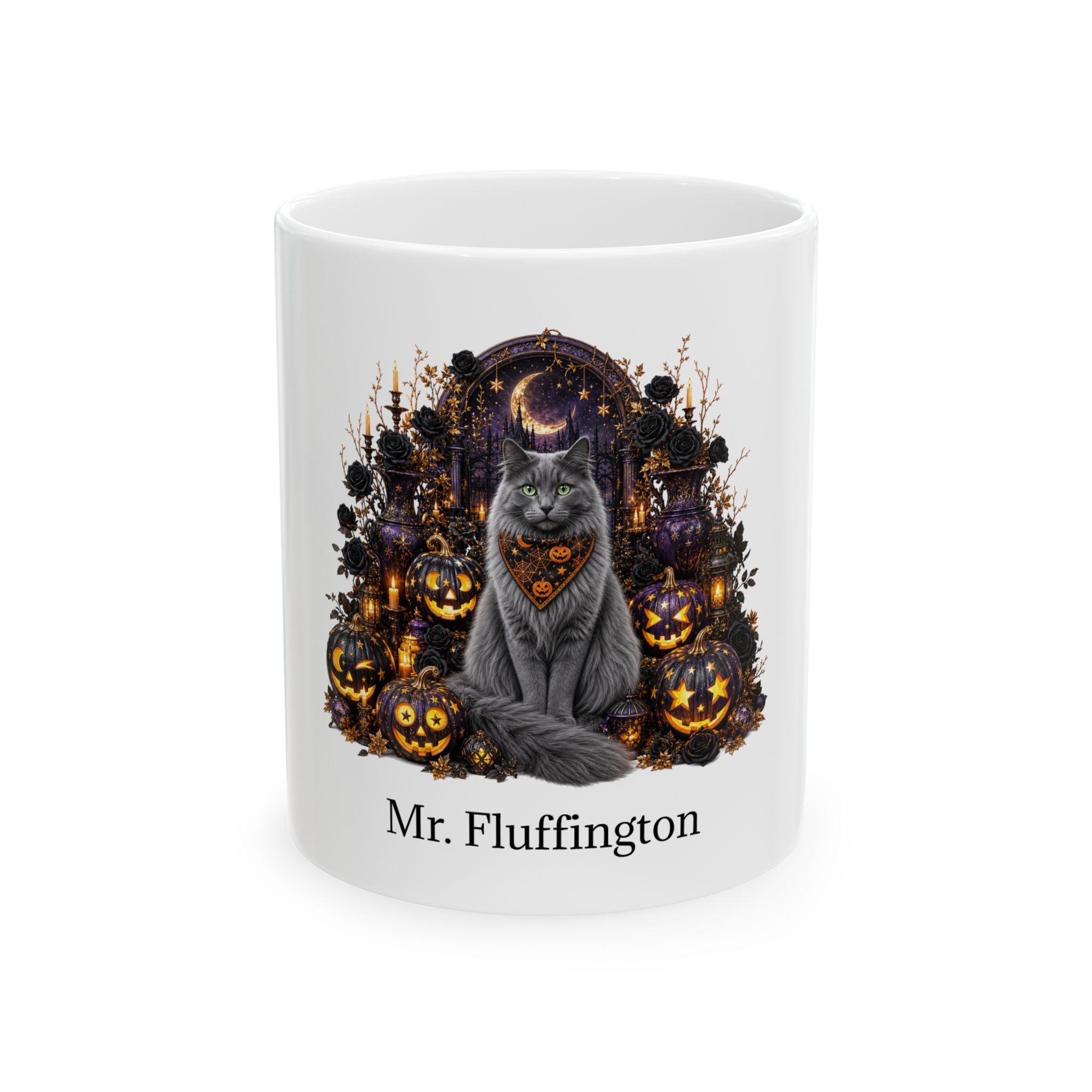 Personalized Nebelung Cat Halloween Mug – Custom Name