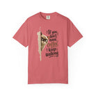 Cat Peeking Coffee Tee — “If You Don’t Have Coffee, Keep Walking” T-Shirt
