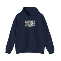 Caffeine & Zero Regrets Funny Coffee Hoodie | Unisex Gildan 18500 Pullover