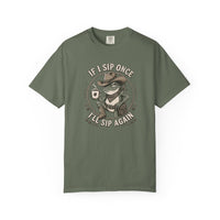 Coffee Frog T-Shirt — “If I Sip Once I’ll Sip Again” Retro Graphic Tee