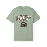 Brew Good Vibes Tee | Garment Dyed Comfort Colors | Barista Gift