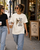 Cat Peeking Coffee Tee — “If You Don’t Have Coffee, Keep Walking” T-Shirt