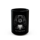 Personalized English Toy Spaniel black ceramic coffee mug with custom dog name