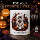 Personalized Ragdoll Cat Halloween Mug – Custom Pet Name Gift – front view with no handle