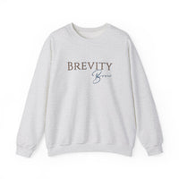 Brevity Brew Crewneck Sweatshirt – Minimal White Embroidered Pullover