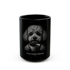 Personalized Toy Poodle black ceramic coffee mug with custom dog name