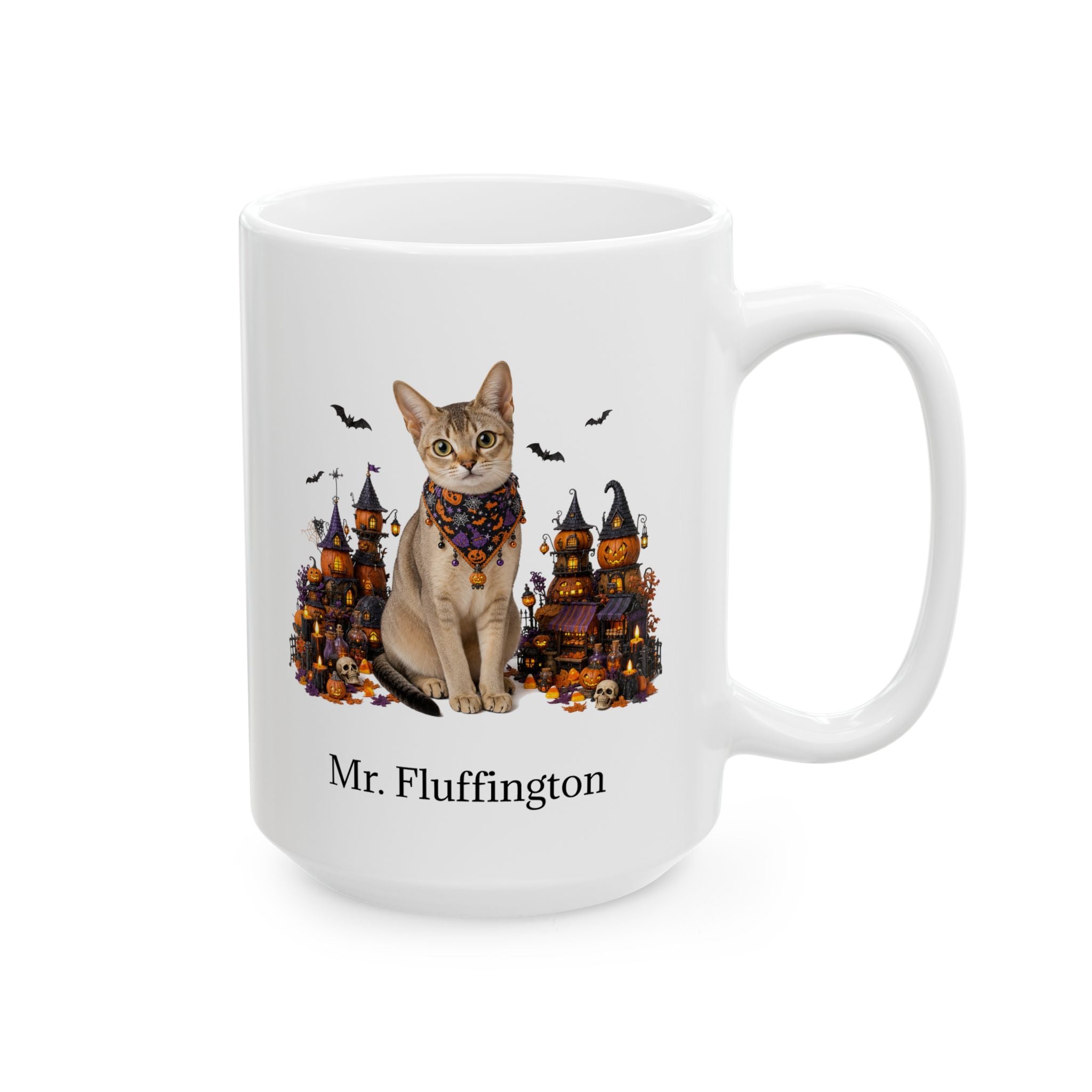 Personalized Singapura Cat Halloween Mug – Custom Pet Name Gift