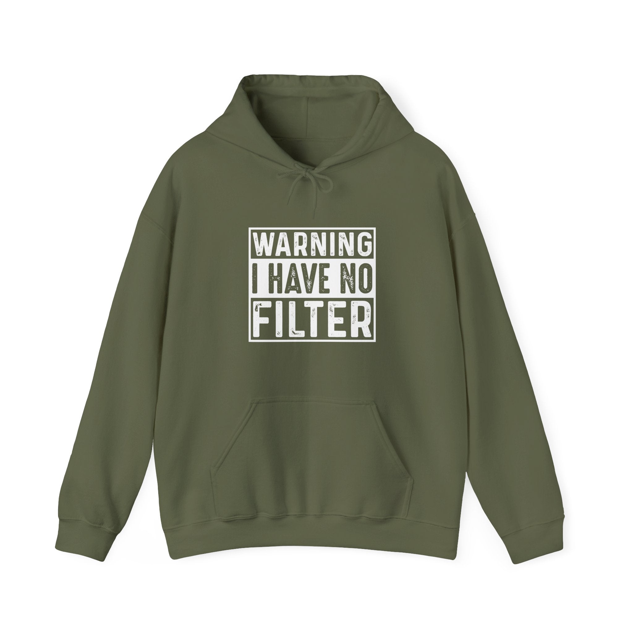 Warning I Have No Filter Hoodie | Bold Graphic Sweatshirt | Unisex Streetwear Gift