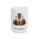 Personalized Anatolian Shepherd dog Halloween mug, 11oz white ceramic, with custom pet name on front