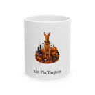 Personalized Pharaoh Hound dog Halloween mug, 11oz white ceramic, with custom pet name on front