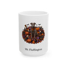 Personalized Blue Lacy dog Halloween mug, 11oz white ceramic, with custom pet name on front