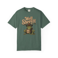 Well Sheeyit Frog T-Shirt — Funny Retro Frog with Coffee Graphic