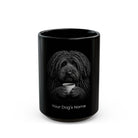 Personalized Puli black ceramic coffee mug with custom dog name
