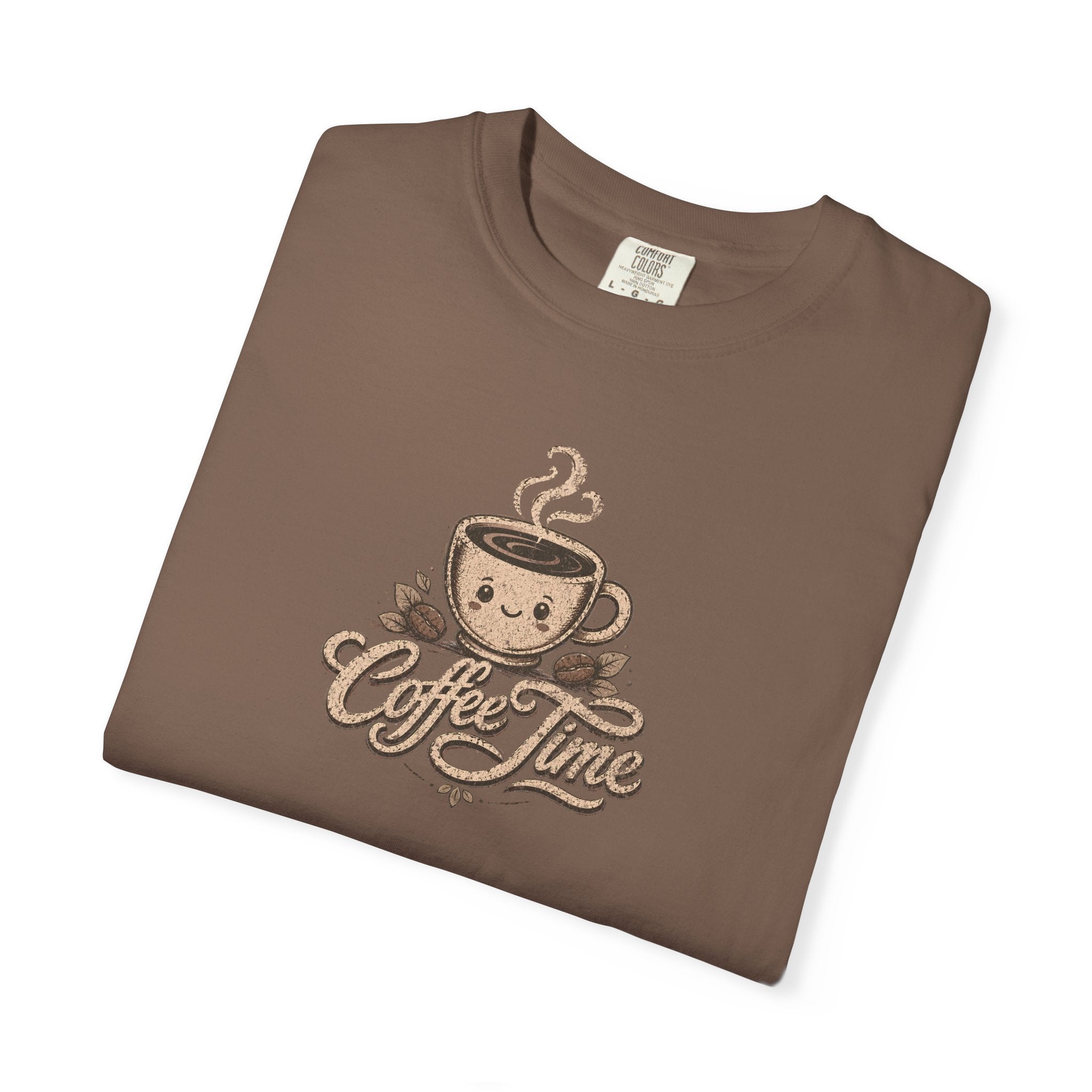 Vintage Coffee Time Heavyweight Cotton Graphic T-Shirt