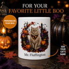 Personalized LaPerm Cat Halloween Mug – Custom Pet Name Gift – front view with no handle