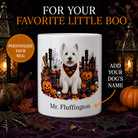 Personalized West Highland White Terrier Halloween Mug – front view with no handle