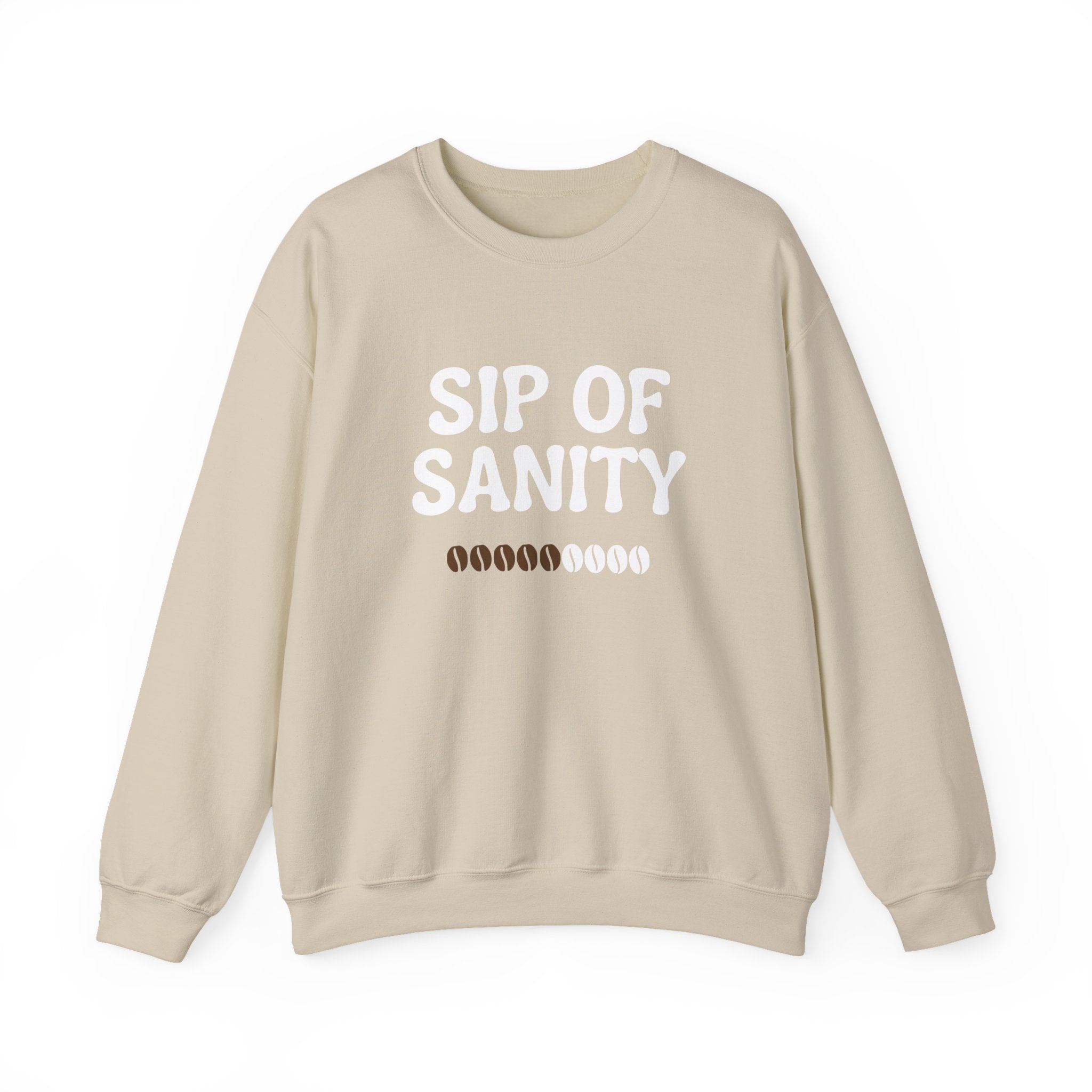 Sip Of Sanity Funny Coffee Sweatshirt | Gildan 18000 Unisex Fleece Crewneck