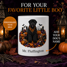 Personalized Black Russian Terrier Halloween Mug – Custom Name Gift – front view with no handle