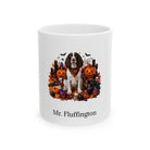 Personalized English Springer Spaniel dog Halloween mug, 15oz white ceramic, with custom pet name on front
