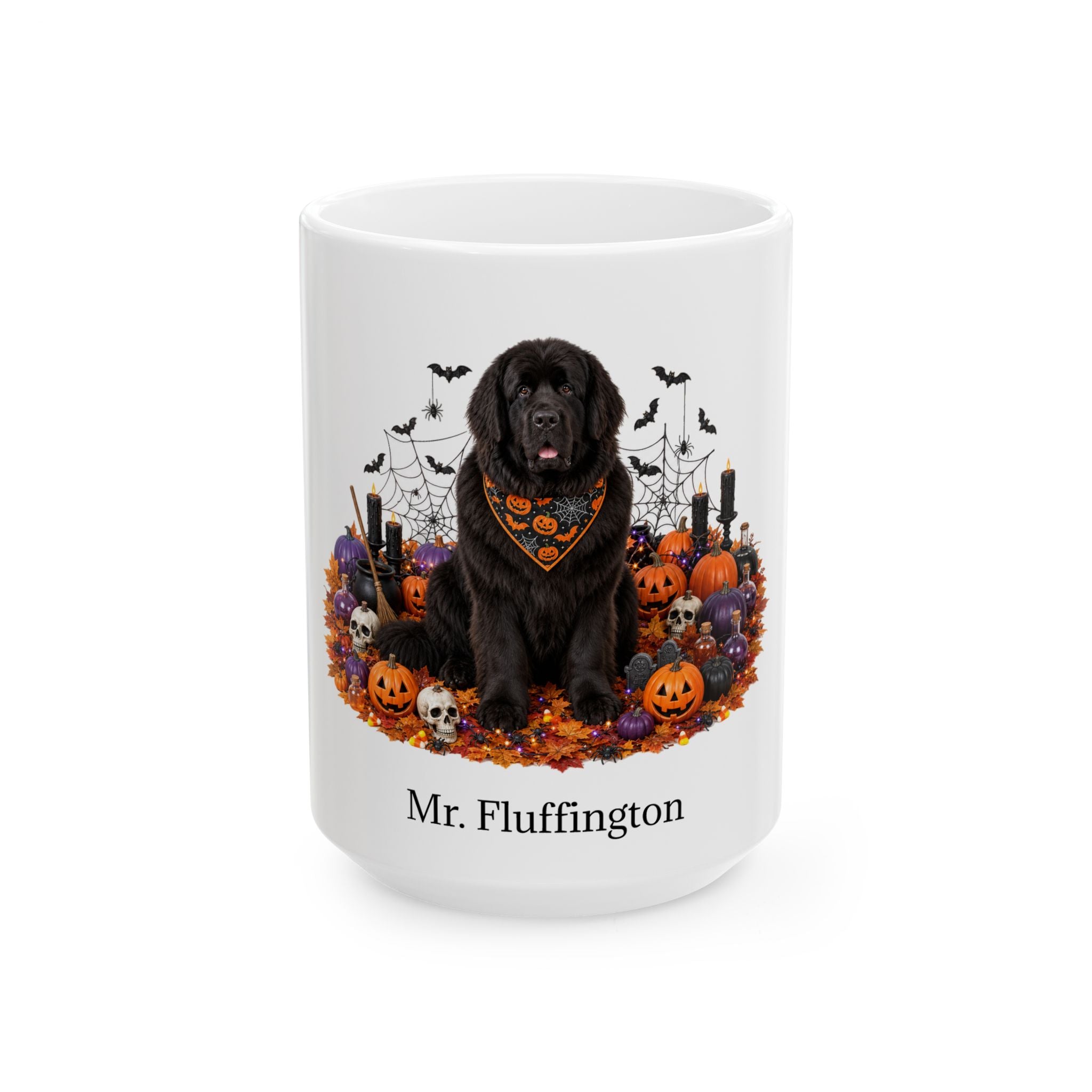 Personalized Newfoundland Halloween mug, alternate product view