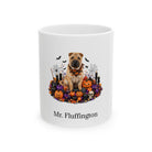 Personalized Shar-Pei dog Halloween mug, 15oz white ceramic, with custom pet name on front