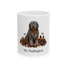 Personalized Bergamasco dog ceramic coffee mug with Halloween artwork and custom name — image 2