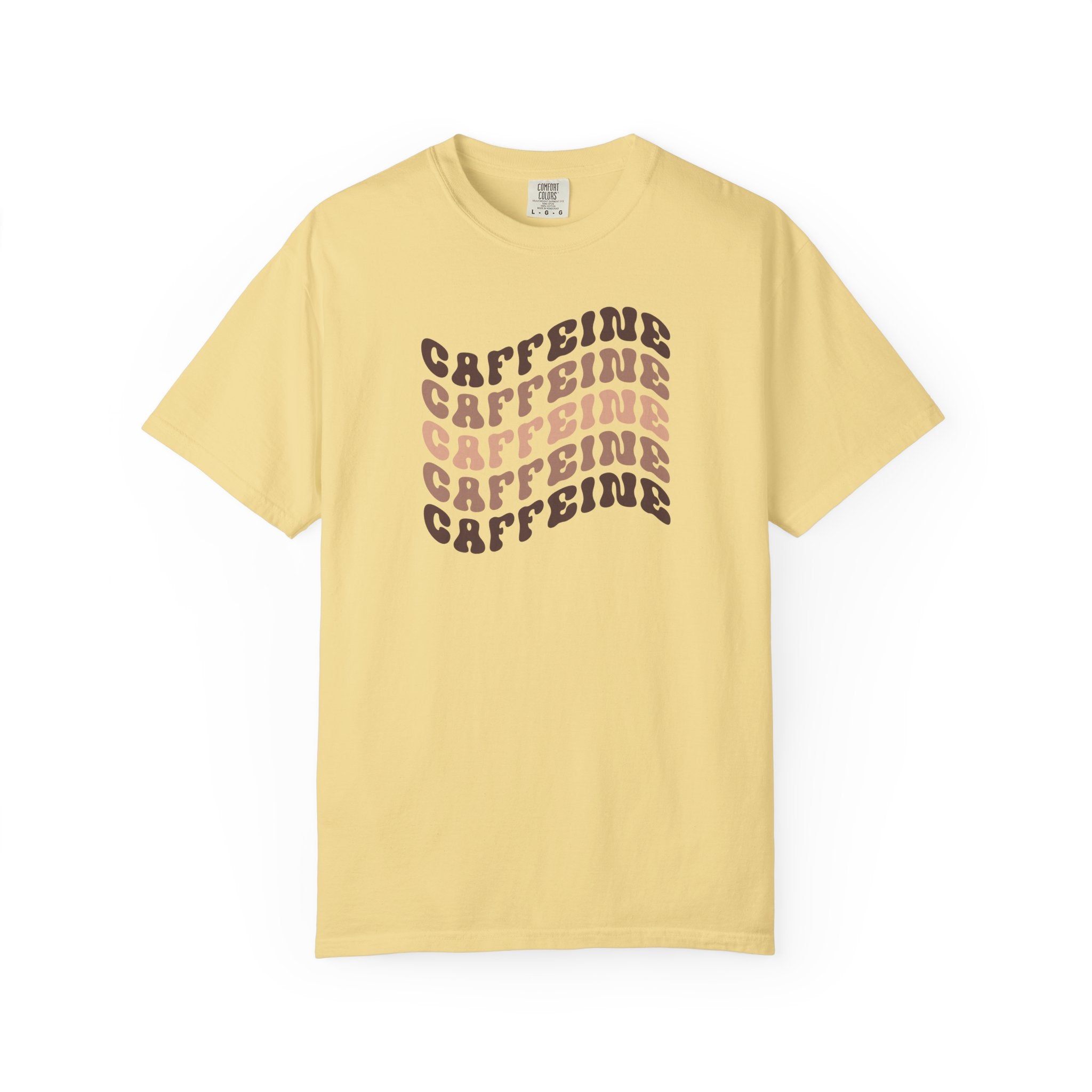 Caffeine Wave T-Shirt | Retro Caffeine Wave T-Shirt | Comfort Colors 1717 | Wavy Text Coffee Lover Gift