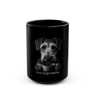 Personalized Norfolk Terrier black ceramic coffee mug with custom dog name