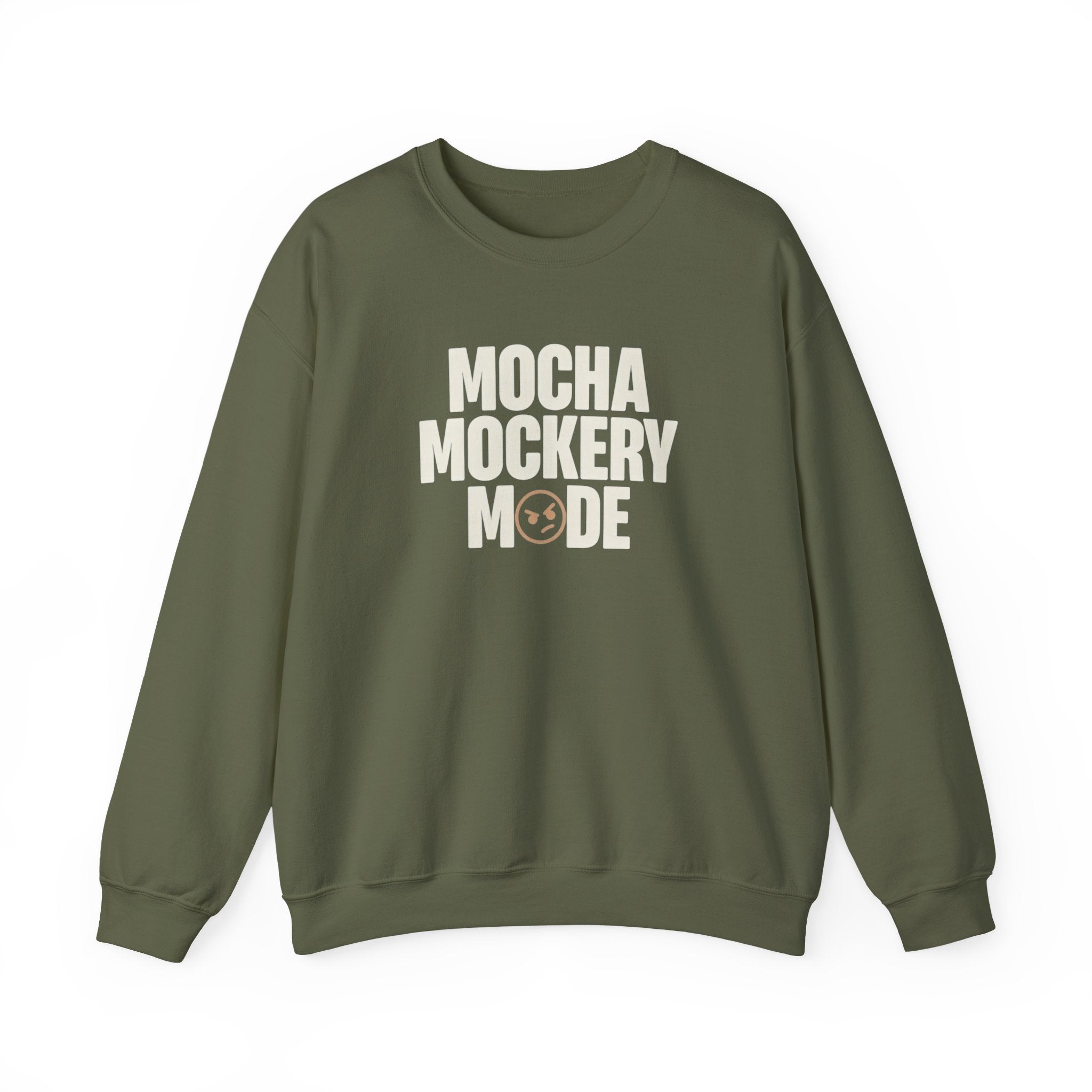Mocha Mockery Mode Funny Coffee Sweatshirt – Unisex Fleece Crewneck