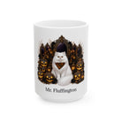 Angled Persian cat Halloween mug with personalized pet name and fall design — image 3