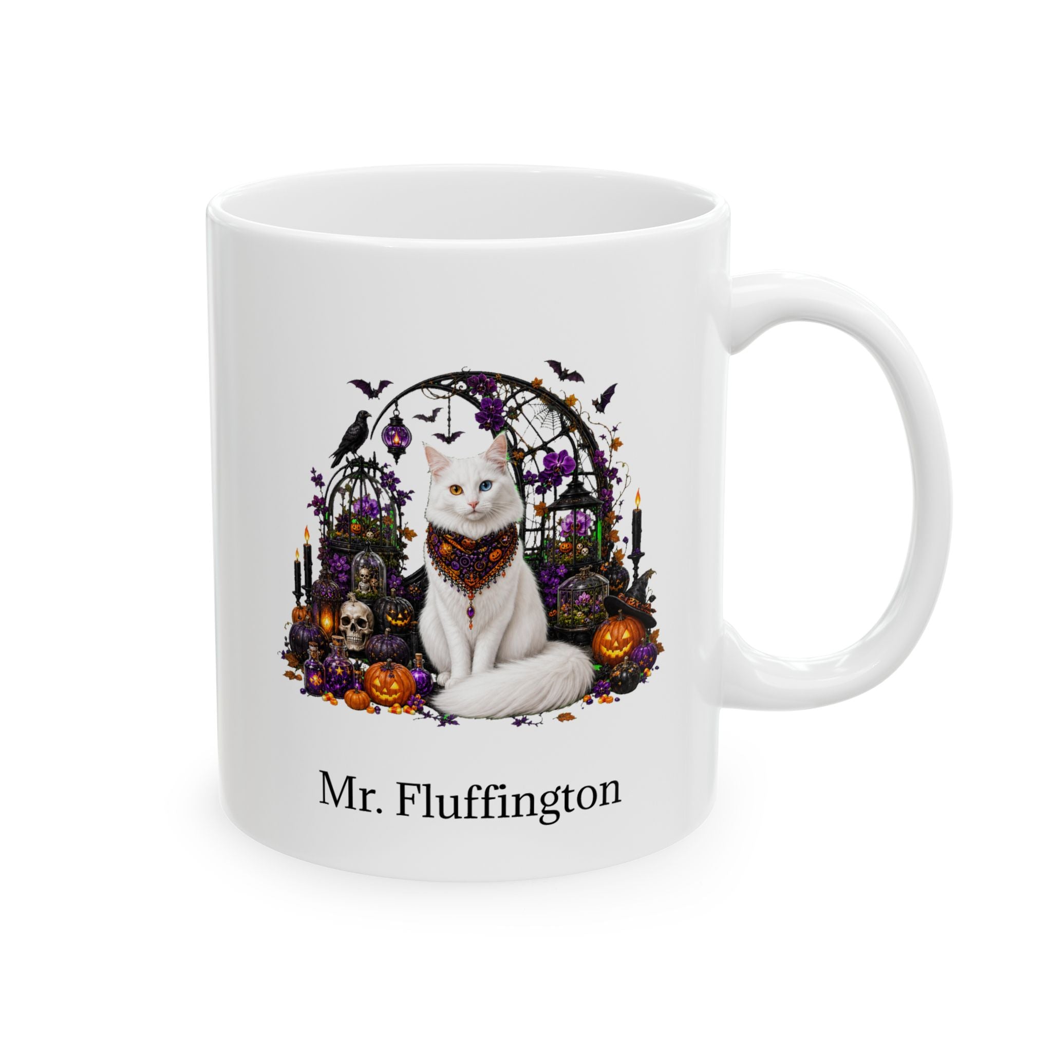 Personalized Turkish Angora Halloween Mug – Custom Pet Name Gift