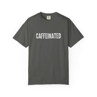 Caffeinated T-Shirt | Comfort Colors 1717 | Minimalist Coffee Box Logo Tee