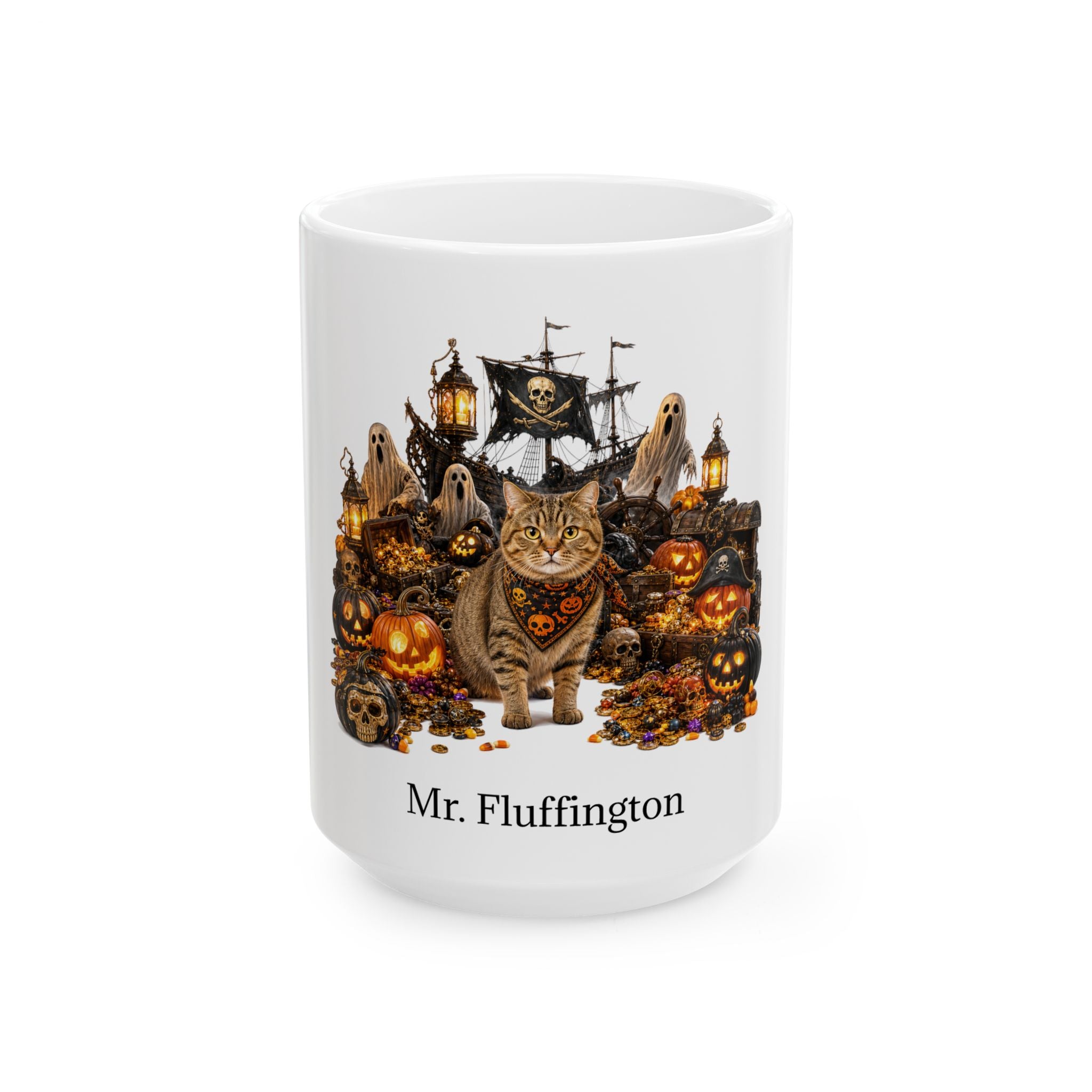 Personalized Manx Cat Halloween Mug – Custom Name