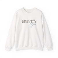 Brevity Brew Crewneck Sweatshirt – Minimal White Embroidered Pullover