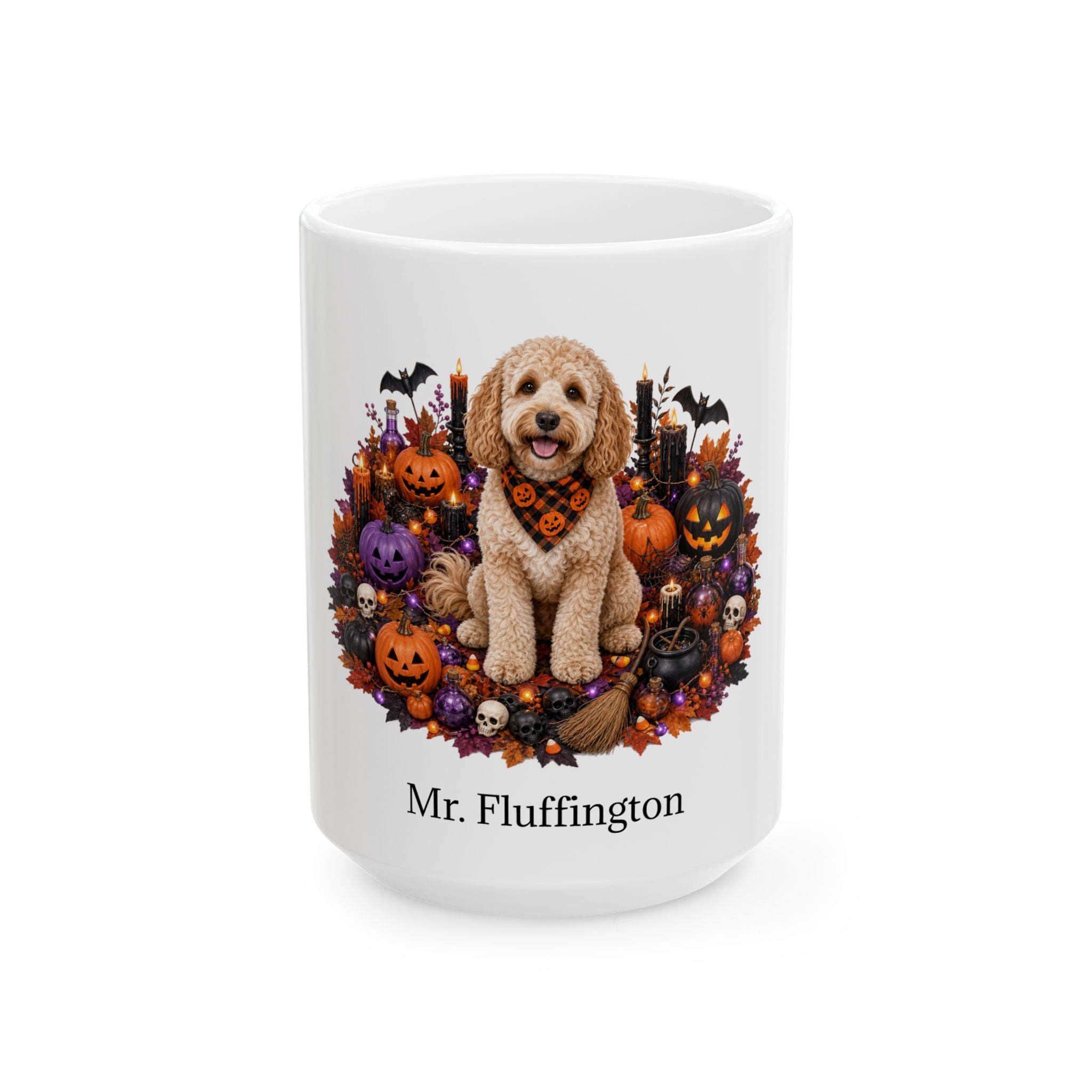 Personalized Cockapoo Halloween mug, alternate product view