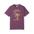 Coffee Kicked In - Dark Color T-Shirt - Funny Dog Coffee Shirt