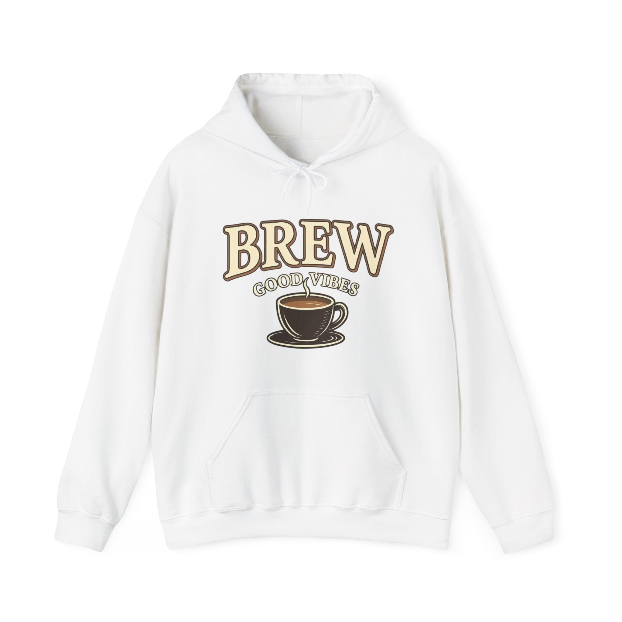 Brew Good Vibes Hoodie | Vintage Cafe Style Pullover | Cozy Coffee Aesthetic Sweatshirt | Retro Barista Gift