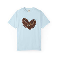Comfort Colors Coffee Heart Shirt – Minimalist Coffee Bean Tee – Vintage Wash Aesthetic Top – Oversized Barista Gift