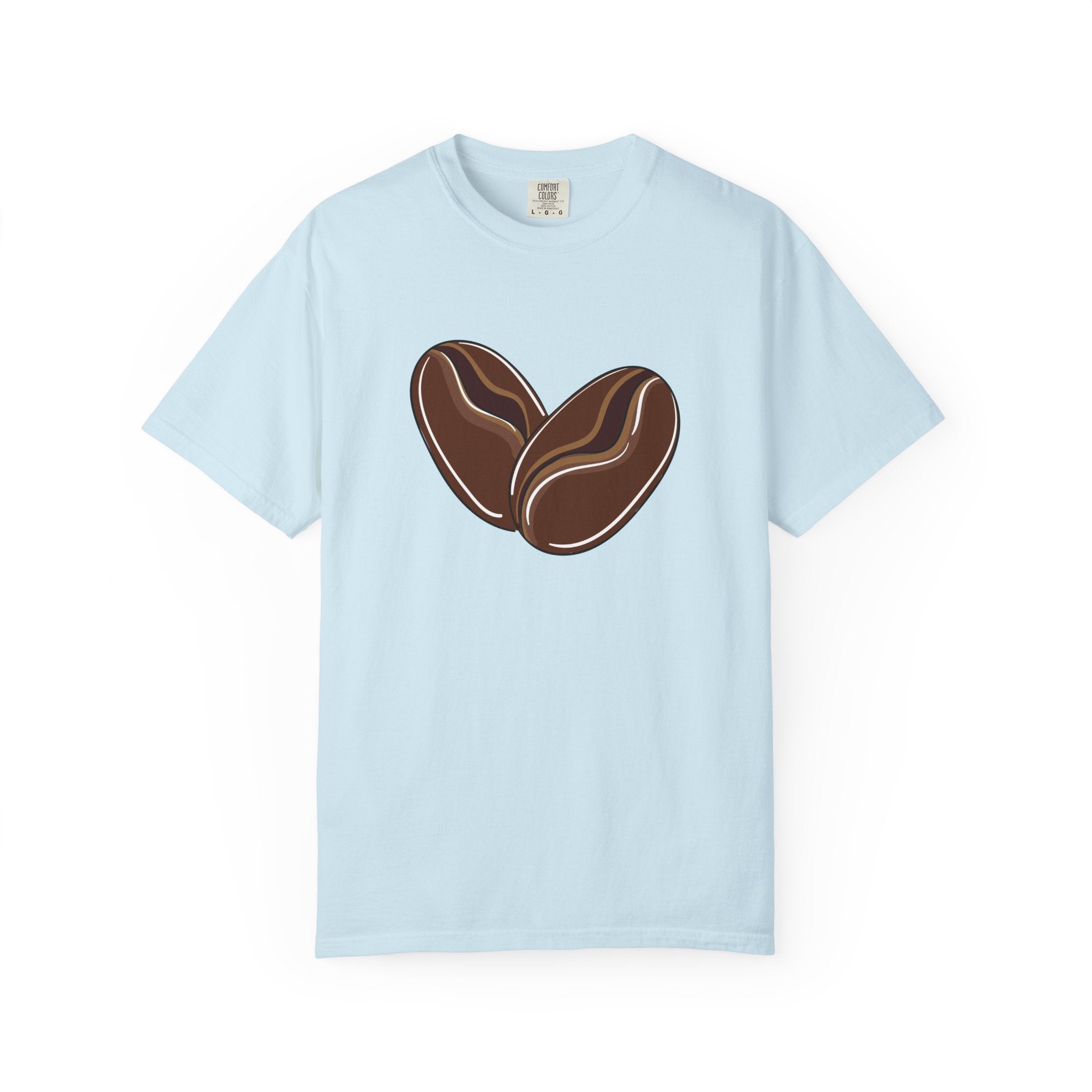 Comfort Colors Coffee Heart Shirt – Minimalist Coffee Bean Tee – Vintage Wash Aesthetic Top – Oversized Barista Gift