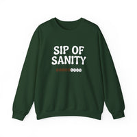 Sip Of Sanity Funny Coffee Sweatshirt | Gildan 18000 Unisex Fleece Crewneck