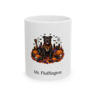 Personalized Staffordshire Bull Terrier dog Halloween mug, 15oz white ceramic, with custom pet name on front