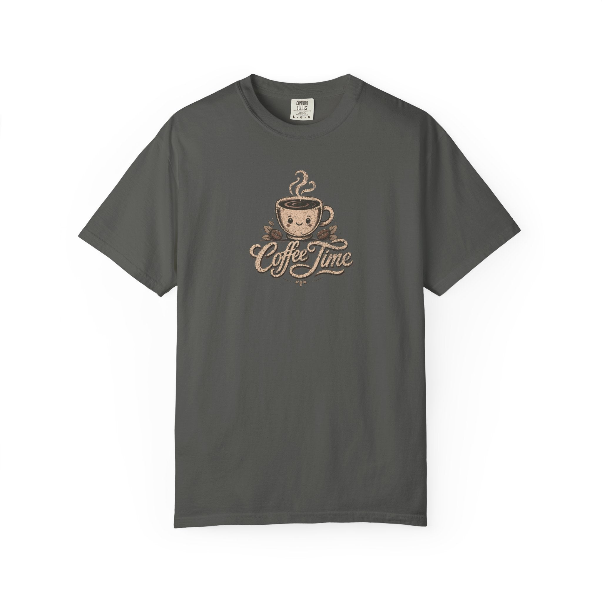 Vintage Coffee Time Heavyweight Cotton Graphic T-Shirt