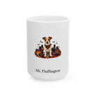 Personalized Jack Russell Terrier dog Halloween mug, 11oz white ceramic, with custom pet name on front