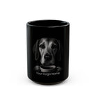 Personalized Hanoverian Scenthound black ceramic coffee mug with custom dog name