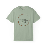 But First Coffee T-Shirt | Comfort Colors 1717 | Retro Circle Logo Graphic Tee