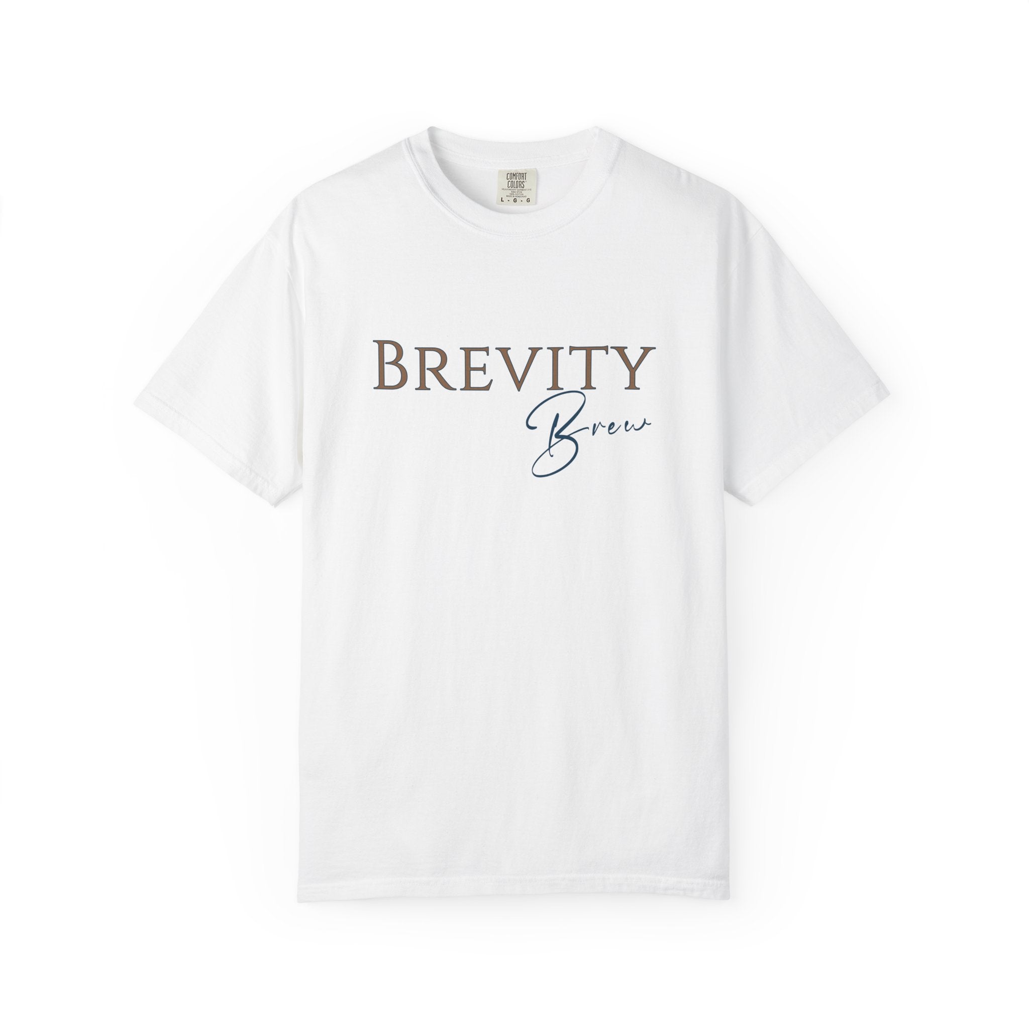 Brevity Brew Minimalist Coffee T-Shirt | Comfort Colors 1717 | Writer Gift Tee