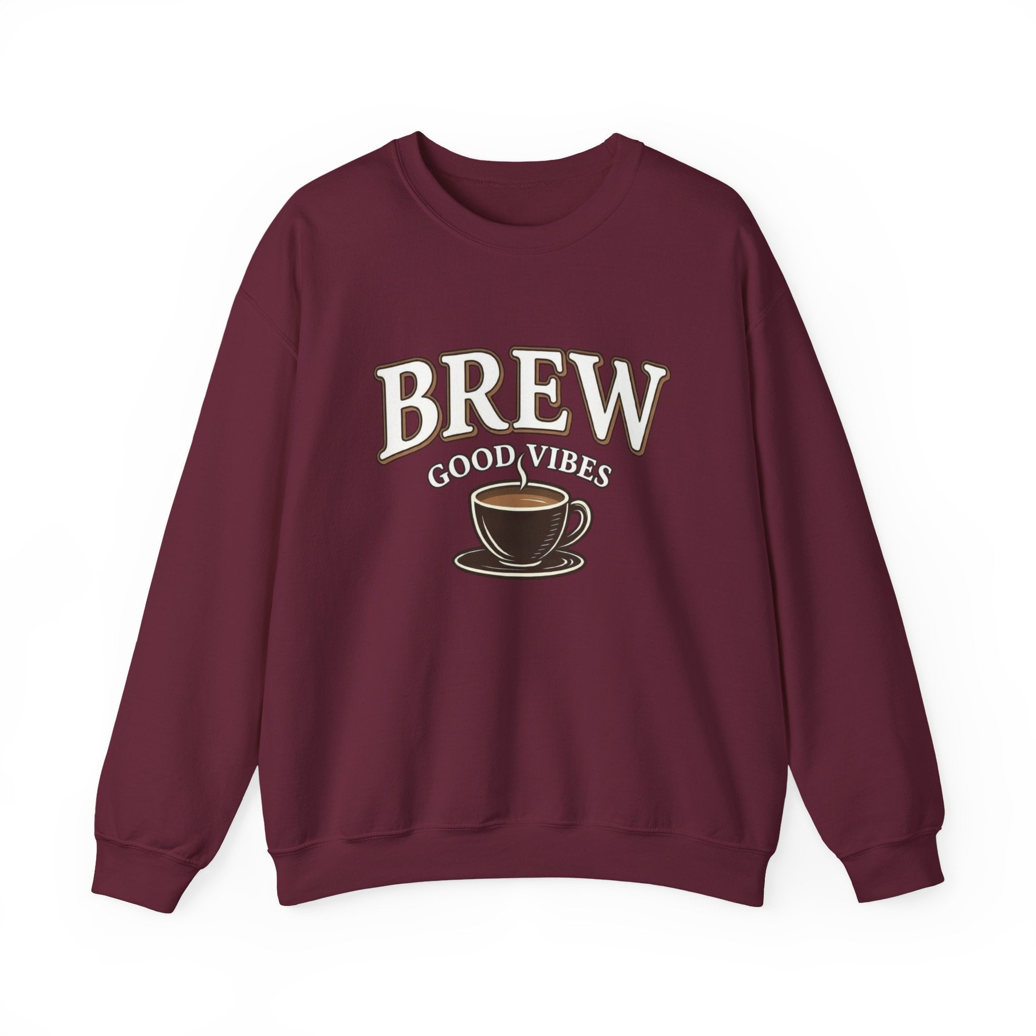 Brew Good Vibes Coffee Sweatshirt – Vintage Unisex Cotton Blend Crewneck