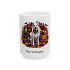 Angled Dalmatian dog Halloween mug with personalized pet name and fall design — image 3